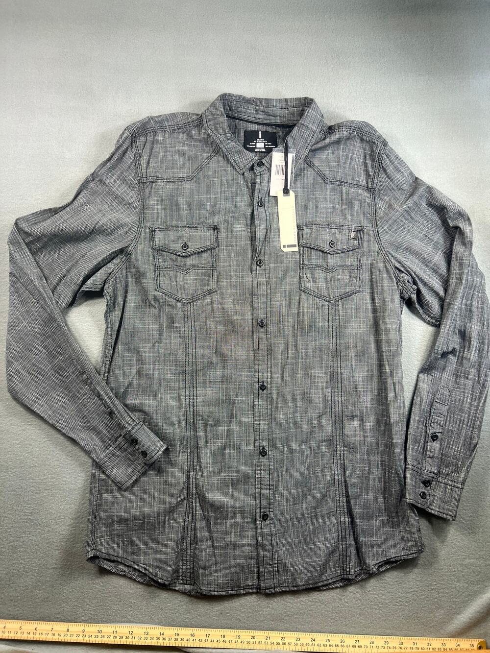 Buffalo Men's XXL Black Check Long Sleeve Button-Up Shirt NWT 100% Cotton